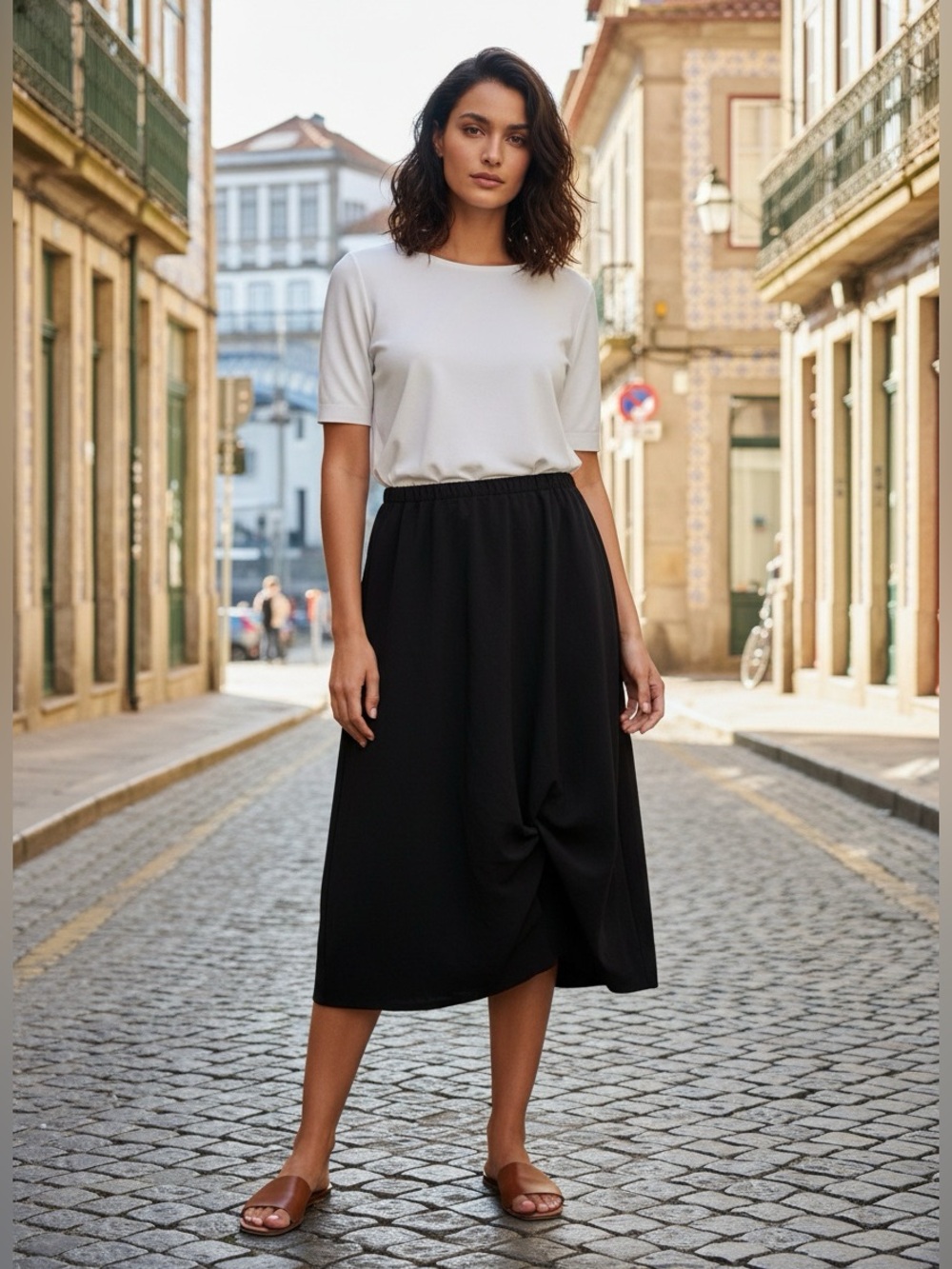 PORTO Black Parkay Skirt Made in the USA with Japanese Fabric Size 6 (1)